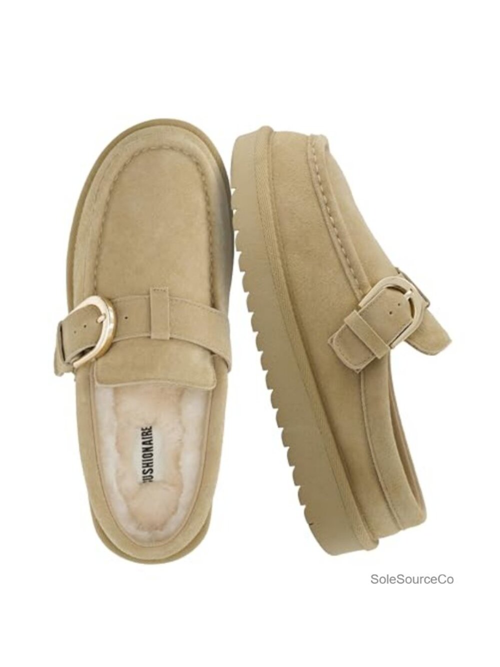 Women's Cozy Suede Slip-On Mule Clogs Faux Fur Cushioned Footbed Memory Foam
